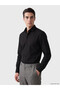 Ozmarka New Season Black Slim Fit Poplin Men's Shirt