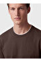 Vizyon New Season Brown Crew Neck Men's T-Shirt - 3