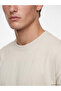 Vizyon New Season Beige Crew Neck Men's Combed Cotton T-Shirt - 3
