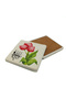 Istanbul Tulip Printed Natural Stone Coaster 10X10 Krt-69