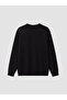 Özmarka New Season Black Crew Neck Printed Men's Sweatshirt - 6