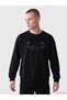 Black Crew Neck Marseille Printed Men's Sweatshirt