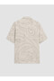 Vizyon New Season Beige Regular Fit Patterned Men's Shirt - 7