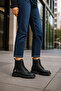 Hs-5322 Women's Black Lace-Up Fur Detailed Thick-Soled Winter Boots