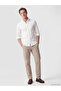 Özmarka New Season Beige Regular Fit Gabardine Men's Trousers - 2