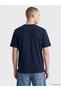 Vizyon New Season Navy Blue Crew Neck Printed Combed Cotton Men's T-Shirt - 4