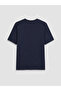 Vizyon New Season Navy Blue Crew Neck Printed Men's T-Shirt - 7