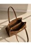 Tan Suede Women's Shoulder Bag with Large Internal Volume and Zippered Compartment, Daily Handbag - 4