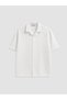 Vizyon New Season White Loose Fit Resort Collar Muslin Men's Shirt
