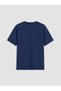 Vizyon New Season Navy Blue Crew Neck Printed Combed Cotton Men's T-Shirt - 6
