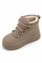 Women's Mink Fur Boots Thick Sole Lace-Up High Ankle Casual Winter Platform Boots Vy-26538-Vizon - 5