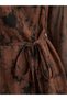 Batik Patterned Double-Breasted Tie-Chiffon Blouse 1025 - 6
