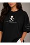 Saudi Arabia 23 September Printed 100% Cotton Black Oversize Crew Neck Women's T-Shirt - 2