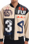 Men's Oversize Printed Zippered Coat Racer Design Biker Jacket - 5