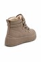 Women's Mink Platform Boots with Furry Inner Lining, Thick Sole, High Ankle Lace-Up Boots - 7