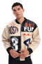 Men's Oversize Printed Zippered Coat Racer Design Biker Jacket - 6