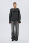 Women's Baby Ruffle Collar Long Sleeve Knit Sweater - 3