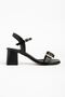 Zri̇n-481 Premium Black Ankle Strap Buckle Detailed Wide Heel Sandals 6 cm - 3