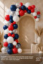72-Piece Marine Balloon Arch Set, Includes Red, Navy Blue, White, Transparent, Silver Confetti Chain Tape - 2