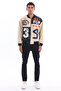 Men's Oversize Printed Zippered Coat Racer Design Biker Jacket - 7