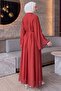 Reglan Sleeve Dress Y0159 - Red - 4