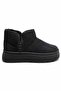 Women's Black Boots with Fur Inside, Suede Thick Sole, Casual Winter Shoes - 2