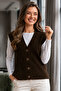 Buttoned Knitwear Sweater N518 Brown