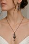 Zircon Stone Earrings and Necklace Set Authentic Design - 2