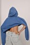 Unisex Oversize Basic Hoodie Sweatshirt Navy – Hooded, Kangaroo Pocket, 3-Thread Ribbed Fleece - 5