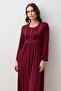 Long Sleeve Buttoned Lycra Viscose Nightgown - 3