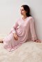 Long Sleeve Buttoned Lycra Viscose Nightgown - 2