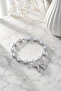Women's Silver Color Stone Bracelet with Bow Figure, Elegant Design - 4