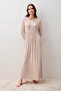 Long Sleeve Buttoned Lycra Viscose Nightgown