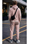 Men's 3-Strap Winter Tracksuit Set with Kangaroo Pockets (Soft Puff Fabric) - 3