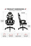 112-122cm Height Adjustable Black White Gaming Chair, Ergonomic Full Spine Support Gaming Chair with Retractable Footrest for Gamers & Remote Workers - 4