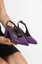 Slope Toe, Open Back, 7 cm Covered Heel, New Season - 4