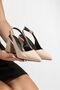 Slope Toe, Open Back, 7 cm Covered Heel, New Season - 4