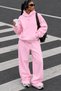 Women's Oversize Hoodie Gia Art Printed Pink – Hooded, Kangaroo Pocket, 3 Thread Raster Fleece - 3