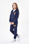 3 Thread Printed Zippered Girls' Tracksuit Set - 3
