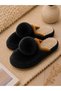 Women's Pompom Detailed Winter, Warm, Plush House Slippers - 3