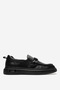 Men's flat sole loafer shoes real leather cr 2996 black