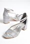 Girl's Patterned Ankle-Strapped Short Heeled Evening Dress Shoes - 3