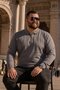 Men's Casual Plus Size Smoked Zipper Sweatshirt - 3
