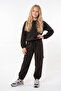 3 Thread Girls' Plain Low Waist Sweatshirt Crew Neck Sweatpants Set - 5