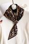 Panthera Leopard Patterned Silky Textured Women's Tie Scarf – Neck Scarf - 2