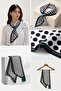 Polka Dot Patterned Practical Use Tie-Form Women's Scarf - Neck Scarf - 6