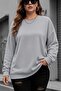 Uly Women's Large Size Oversized Basic Crew Neck Two-Thread Cotton Sweatshirt Relaxed Fit Unisex Love