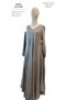 Women's Smoked/Grey V-Neck Flowy Loose 100% Linen Textured Maxi Length Bohemian Dress - 3