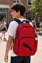 Red Waterproof School Backpack Multi-Compartment Large Internal Volume Student 45X31X15 cm - 6