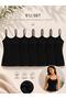Women's Cotton Strap Black Undershirt Set of 6 - 2